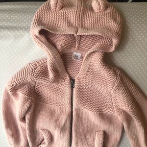 Baby GAP knit sweater hooded bear ears
